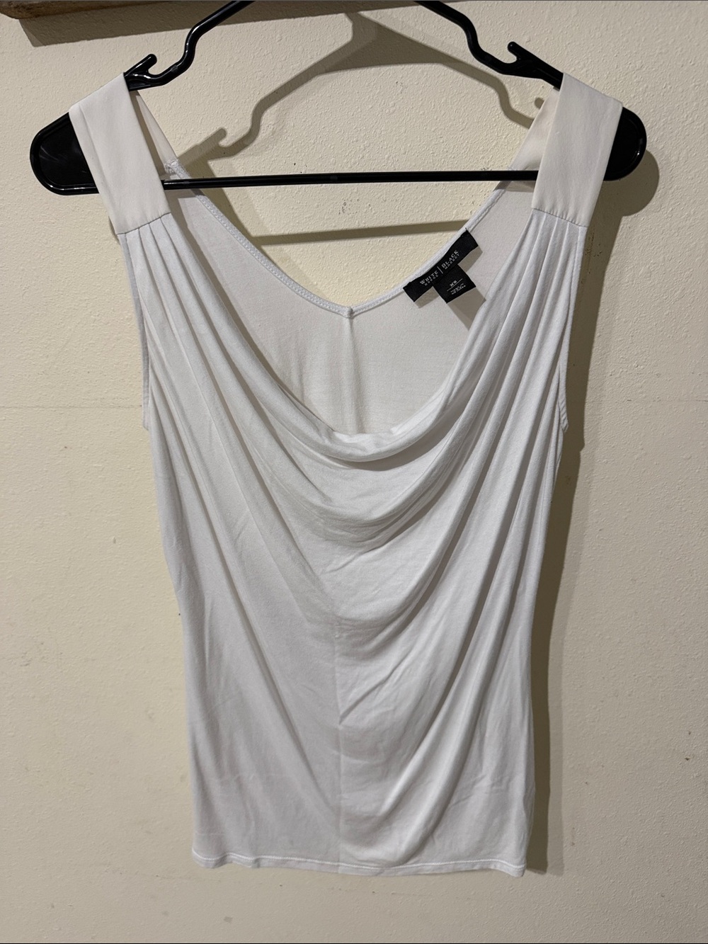 White House Black Market White Cowl Neck Sleeveless Top